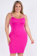 Load image into Gallery viewer, Plus Size Solid Seamless Long Cami Top Yelete Slip Dress