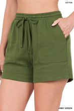 Load image into Gallery viewer, COTTON DRAWSTRING WAIST SHORTS WITH POCKETS