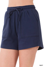 Load image into Gallery viewer, COTTON DRAWSTRING WAIST SHORTS WITH POCKETS
