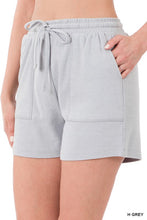 Load image into Gallery viewer, COTTON DRAWSTRING WAIST SHORTS WITH POCKETS