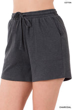Load image into Gallery viewer, COTTON DRAWSTRING WAIST SHORTS WITH POCKETS
