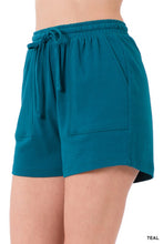 Load image into Gallery viewer, COTTON DRAWSTRING WAIST SHORTS WITH POCKETS