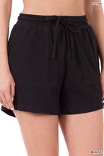 Load image into Gallery viewer, COTTON DRAWSTRING WAIST SHORTS WITH POCKETS