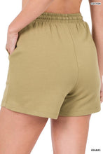 Load image into Gallery viewer, COTTON DRAWSTRING WAIST SHORTS WITH POCKETS
