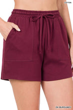Load image into Gallery viewer, COTTON DRAWSTRING WAIST SHORTS WITH POCKETS