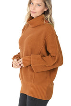 Load image into Gallery viewer, Women's Low Gauge Turtleneck Oversized Sweater