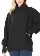 Load image into Gallery viewer, Women's Low Gauge Turtleneck Oversized Sweater
