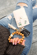 Load image into Gallery viewer, Leopard Beaded Key Ring Wallet Bracelet