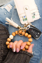 Load image into Gallery viewer, Leopard Beaded Key Ring Wallet Bracelet