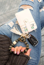Load image into Gallery viewer, Leopard Beaded Key Ring Wallet Bracelet