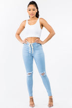 Load image into Gallery viewer, BANDED HIGH WAIST SKINNY JEANS