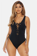 Load image into Gallery viewer, Lace-Up One Piece Swimsuit