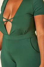 Load image into Gallery viewer, Plus Size Deep V Neck Bodycon Jumpsuit