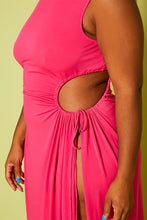 Load image into Gallery viewer, Plus Size Mock Neck Cut Out Maxi Dress