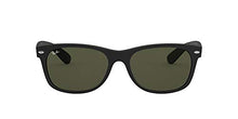 Load image into Gallery viewer, Ray-Ban RB2132 New Wayfarer Sunglasses, Black Rubber/Green, 52 mm