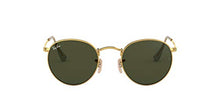 Load image into Gallery viewer, Ray-Ban RB3447 Round Metal Sunglasses, Gold/Green, 53 mm
