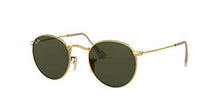 Load image into Gallery viewer, Ray-Ban RB3447 Round Metal Sunglasses, Gold/Green, 53 mm