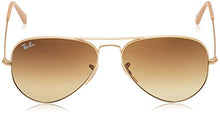 Load image into Gallery viewer, RB3025 Aviator Classic Gradient Sunglasses, Matte Gold/Brown Gradient, 58 mm