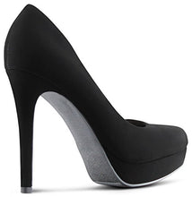 Load image into Gallery viewer, MARCOREPUBLIC Johannesburg Womens Almond Toe High Heels Platform Shoes Stiletto Dress Pumps - (Black Nubuck)