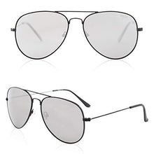 Load image into Gallery viewer, SOJOS Classic Aviator Polarized Sunglasses Mirrored UV400 Lens SJ1054 with Black Frame/Silver Mirrored Lens