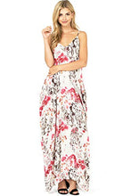 Load image into Gallery viewer, Love Stitch Women's Light Linen Simple Floral Maxi Dress (S/M, Rasberry)