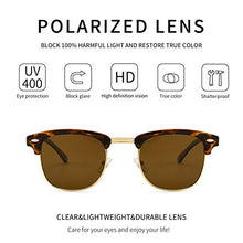 Load image into Gallery viewer, SUNGAIT 80s Sunglasses Retro Semi Rimless for Men Women (Amber Frame/Brown Lens) 3016 HPKC