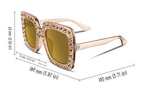 Load image into Gallery viewer, FEISEDY Women Sparkling Crystal Sunglasses Oversized Square Thick Frame B2283