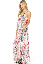 Load image into Gallery viewer, Love Stitch Women's Light Linen Simple Floral Maxi Dress (S/M, Rasberry)
