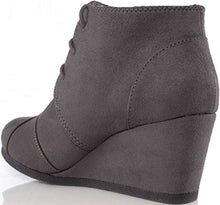 Load image into Gallery viewer, MARCOREPUBLIC Galaxy Womens Wedge Boots - (Charcoal)