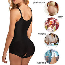 Load image into Gallery viewer, Nebility Women Waist Trainer Bodysuit Slim Full Body Zipper Shapewear Latex Open Bust Corset (L, Black)