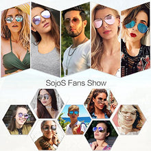 Load image into Gallery viewer, SOJOS Classic Aviator Mirrored Flat Lens Sunglasses Metal Frame with Spring Hinges SJ1030 with Gold Frame/Grey Lens