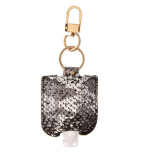 Load image into Gallery viewer, Faux Leather Metallic Snakeskin Sanitizer Holder