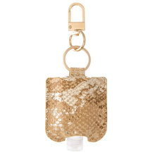 Load image into Gallery viewer, Faux Leather Metallic Snakeskin Sanitizer Holder