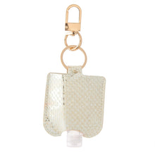 Load image into Gallery viewer, Faux Leather Metallic Snakeskin Sanitizer Holder