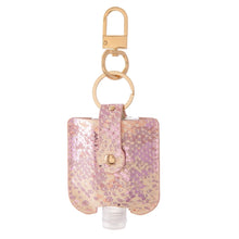 Load image into Gallery viewer, Faux Leather Metallic Snakeskin Sanitizer Holder