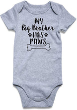 Load image into Gallery viewer, My Siblings Have Paws Baby Girls Boys Layette Infant Short Sleeve Onesies 0-3, 3-6,6-12 Months