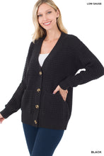 Load image into Gallery viewer, Women's Waffle Cardigan Sweater with Pockets
