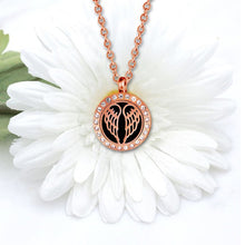 Load image into Gallery viewer, Rose Gold Mini Angel Wings DIffuser Necklace
