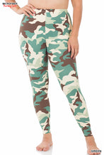 Load image into Gallery viewer, Plus Size Microfiber Camouflage Leggings