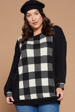 Load image into Gallery viewer, Plus Size Buffalo Plaid Check Contrast Pullover Tunic Top