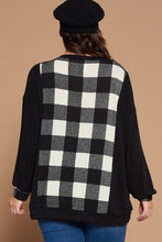 Load image into Gallery viewer, Plus Size Buffalo Plaid Check Contrast Pullover Tunic Top