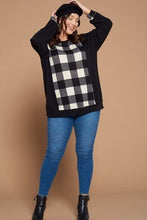 Load image into Gallery viewer, Plus Size Buffalo Plaid Check Contrast Pullover Tunic Top