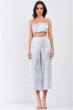 Load image into Gallery viewer, Silky Snake Print Sleeveless Crop Top & High Waist Flare Bottom Pants Set