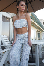 Load image into Gallery viewer, Silky Snake Print Sleeveless Crop Top & High Waist Flare Bottom Pants Set