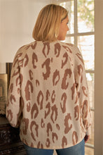 Load image into Gallery viewer, Plus Ivory & Taupe Leopard Print Round Neck Long Sleeve Super Soft Sweatshirt
