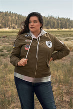 Load image into Gallery viewer, Plus Aviator Retro Patches Long Sleeve Front Zipper Bomber Jacket