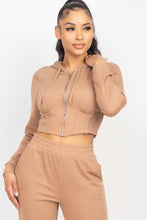 Load image into Gallery viewer, Zip-up Corset Hoodie & Jogger Pants Set