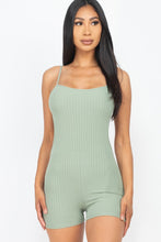 Load image into Gallery viewer, Ribbed Sleeveless Back Cutout Bodycon Active Romper