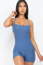 Load image into Gallery viewer, Ribbed Sleeveless Back Cutout Bodycon Active Romper