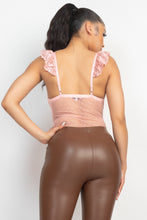 Load image into Gallery viewer, Sweetheart Cut-out Cami Ruffled Bodysuit